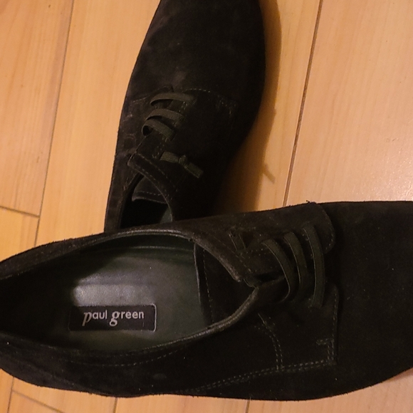 Paul Green Black Suede Slip on Shoes - Picture 2 of 5